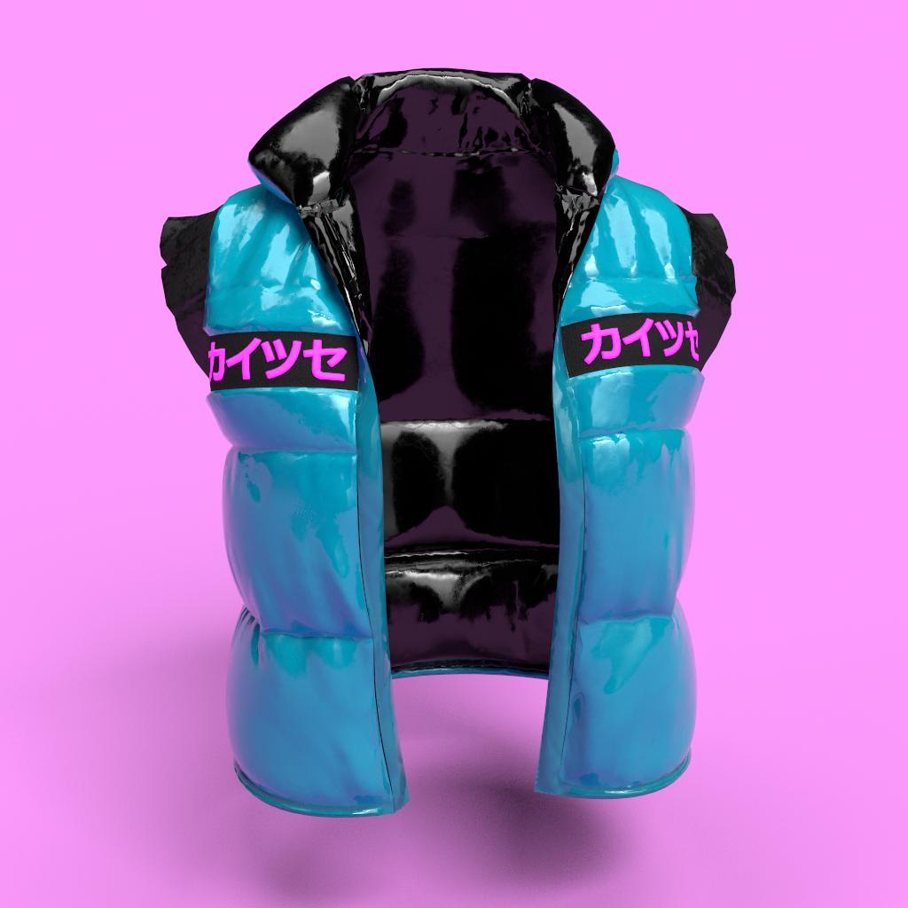 Cyber bomber jacket, digital fashion
