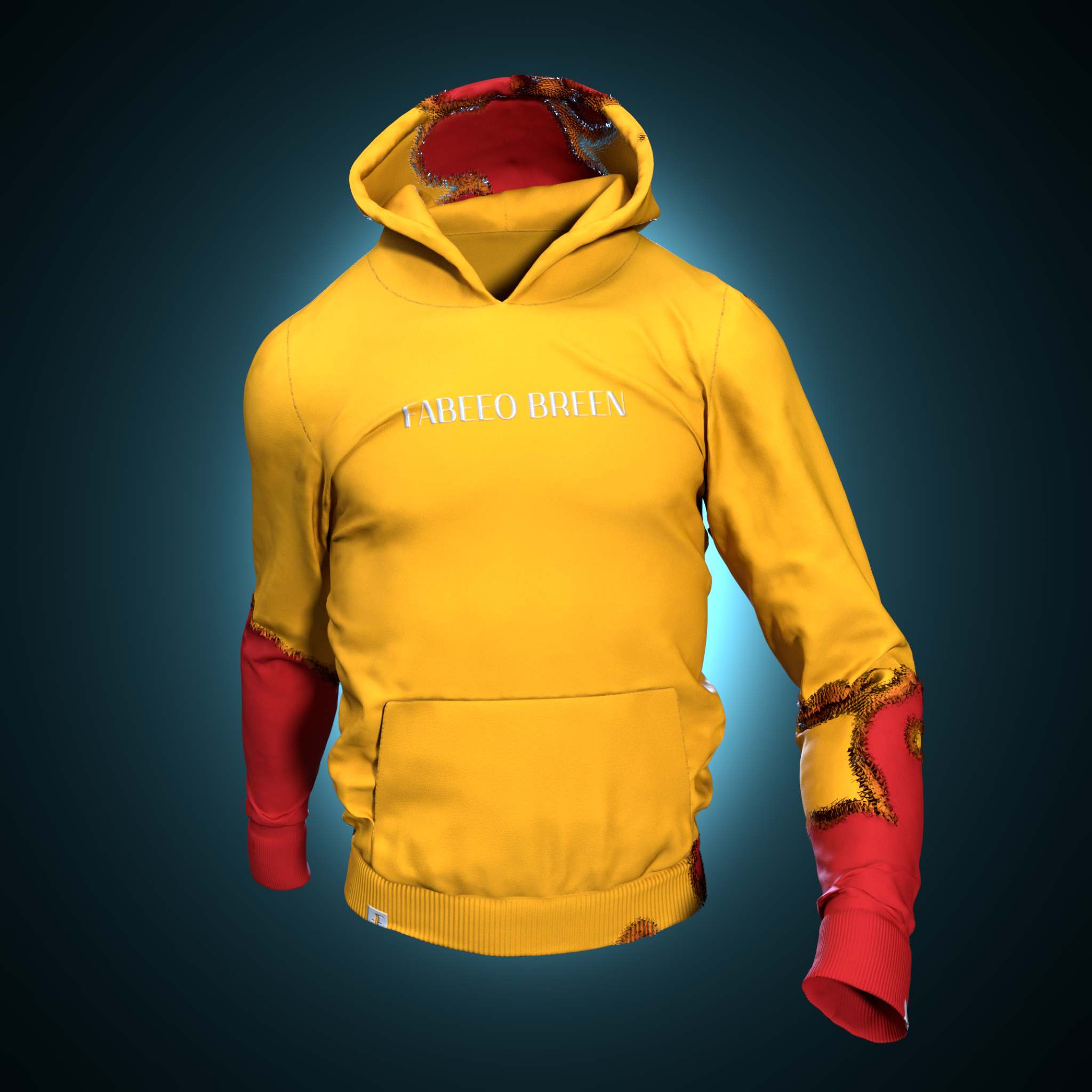 Yellow hoodie, digital fashion